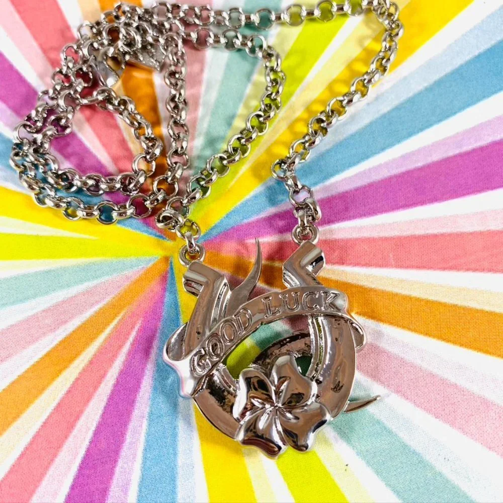 Lucky Horseshoe Tattoo Flash Rockabilly Necklace
